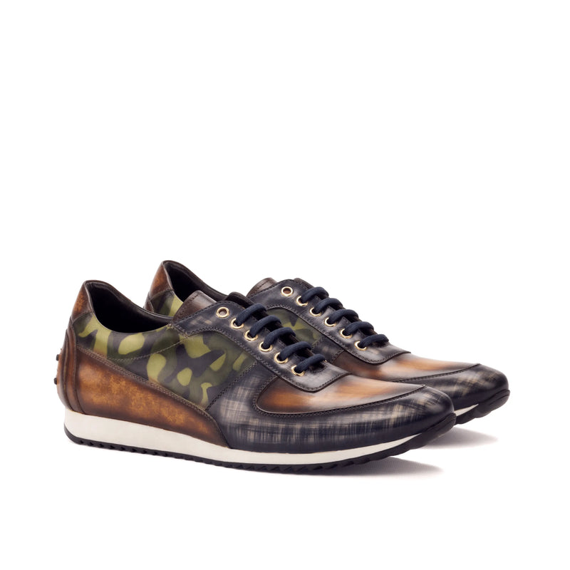 Leather camouflage sneakers from Vincento Corsini Patina, stylish and unique footwear