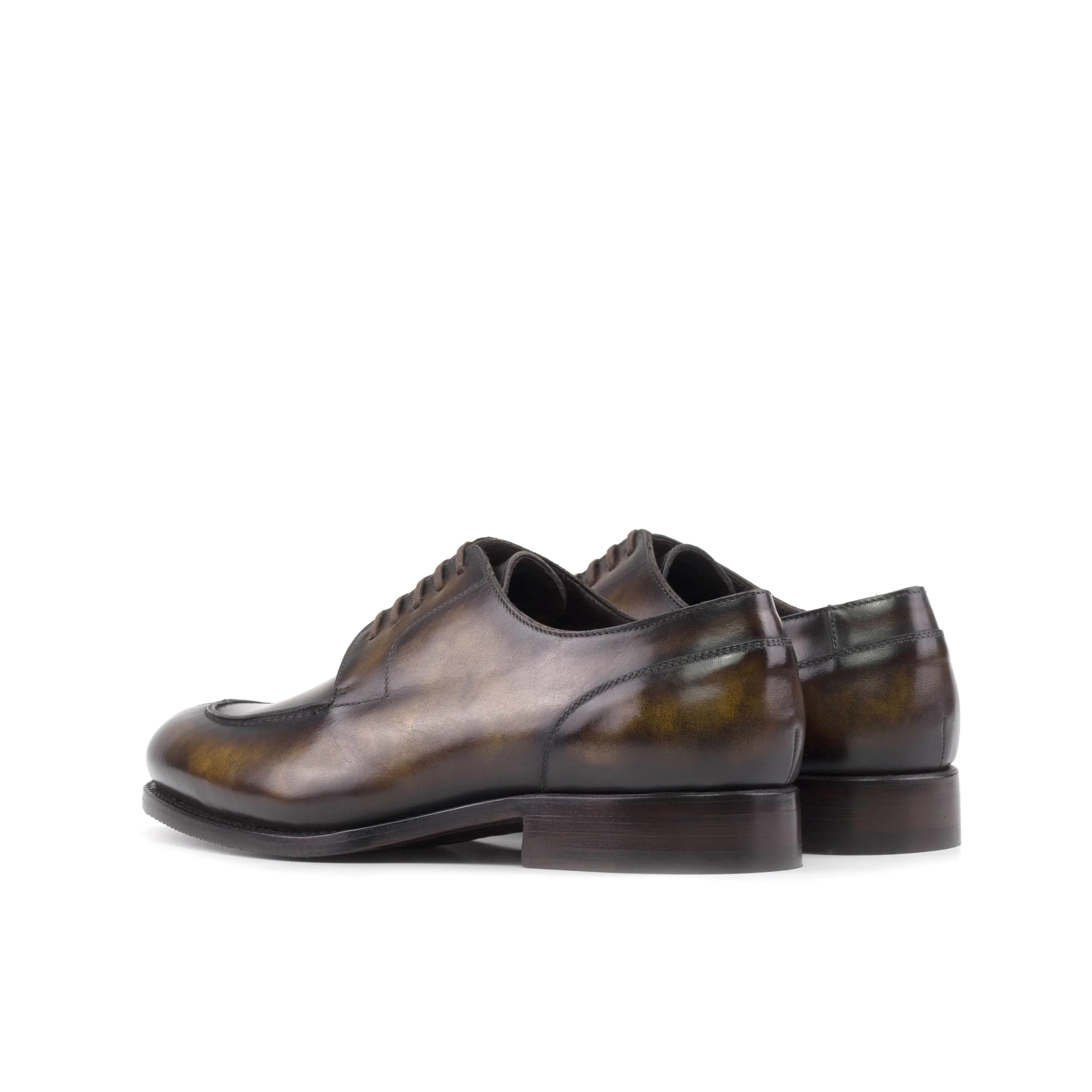 Vincenzo Patina Derby Split Toe leather dress shoes in elegant design and craftsmanship