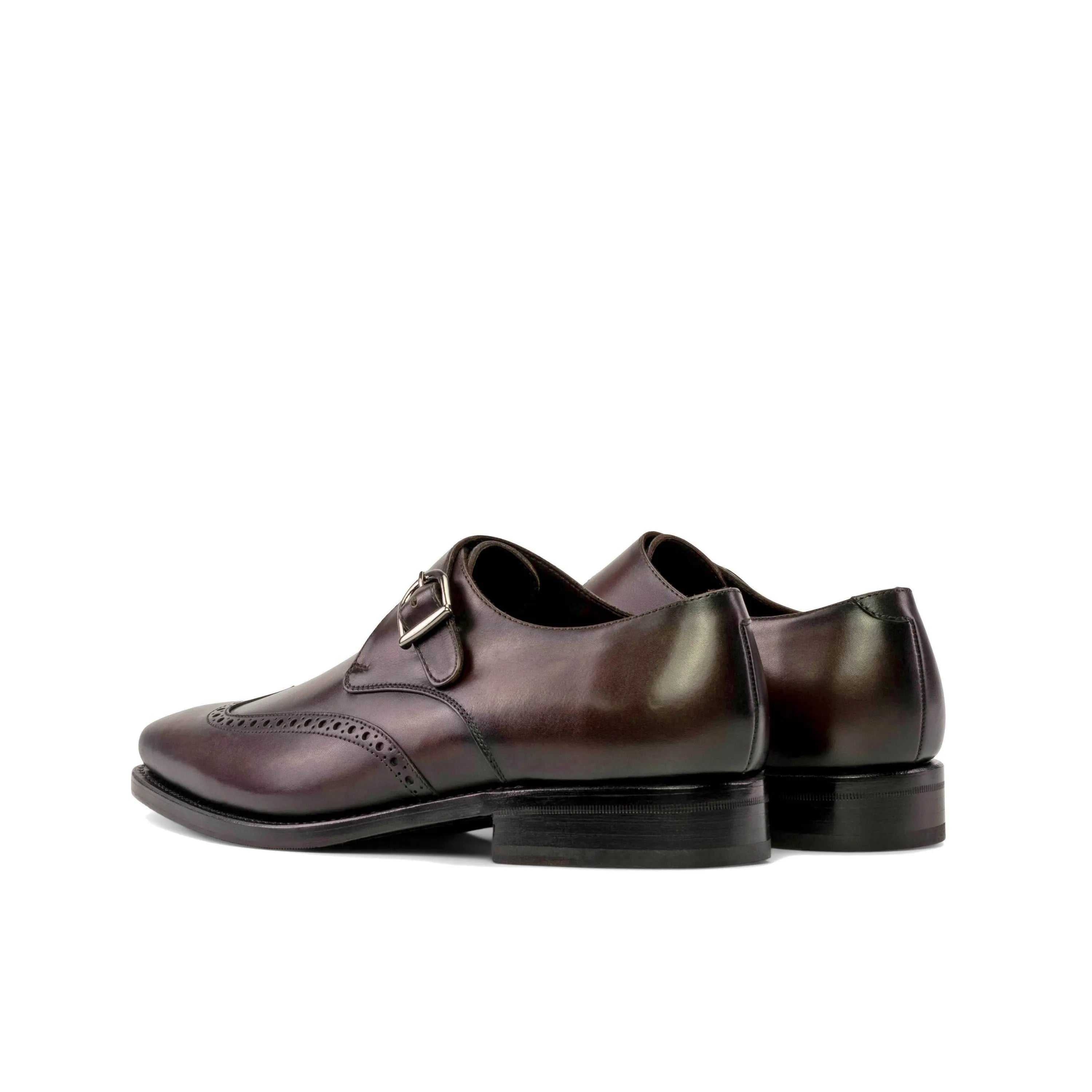 Pair of brown leather monk strap dress shoes from Wain Single Monk, ideal for fast lane business days