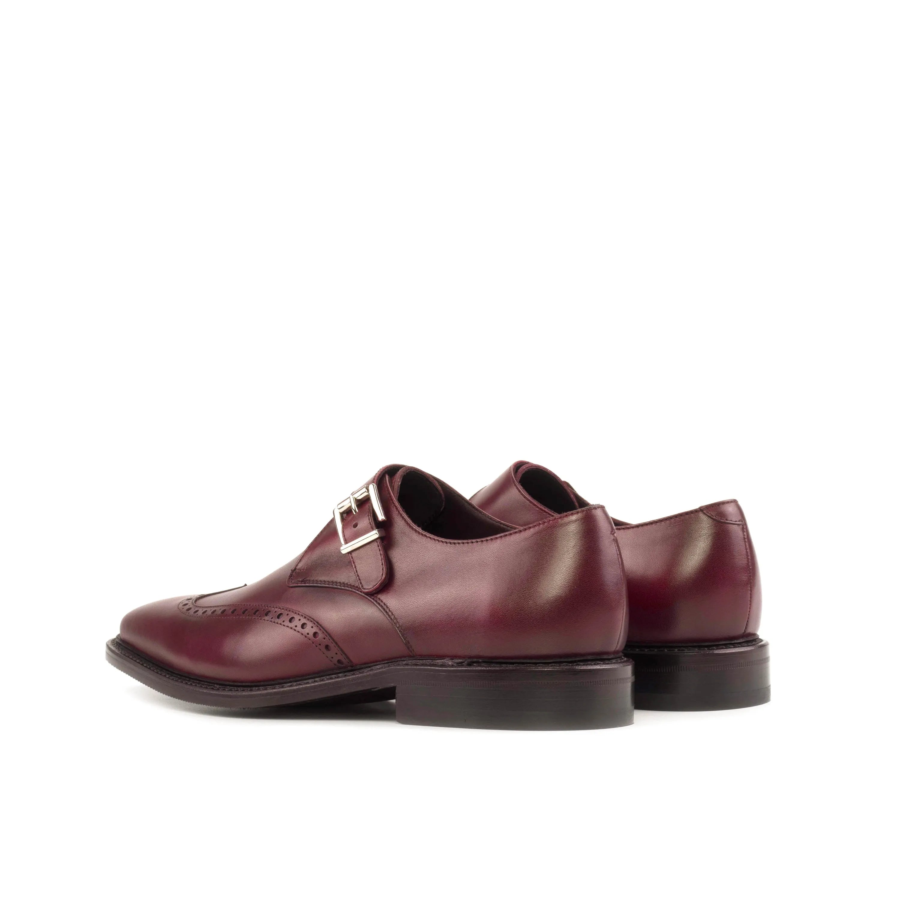 Burgundy leather monk strap shoes, Waz Single Monk, ideal for fast lane business days