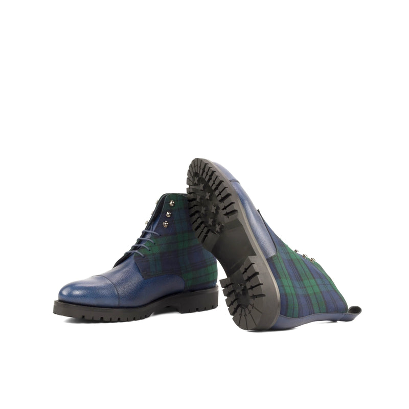 Blue and green plaid Willy Jumper Boots II featuring stylish and durable design