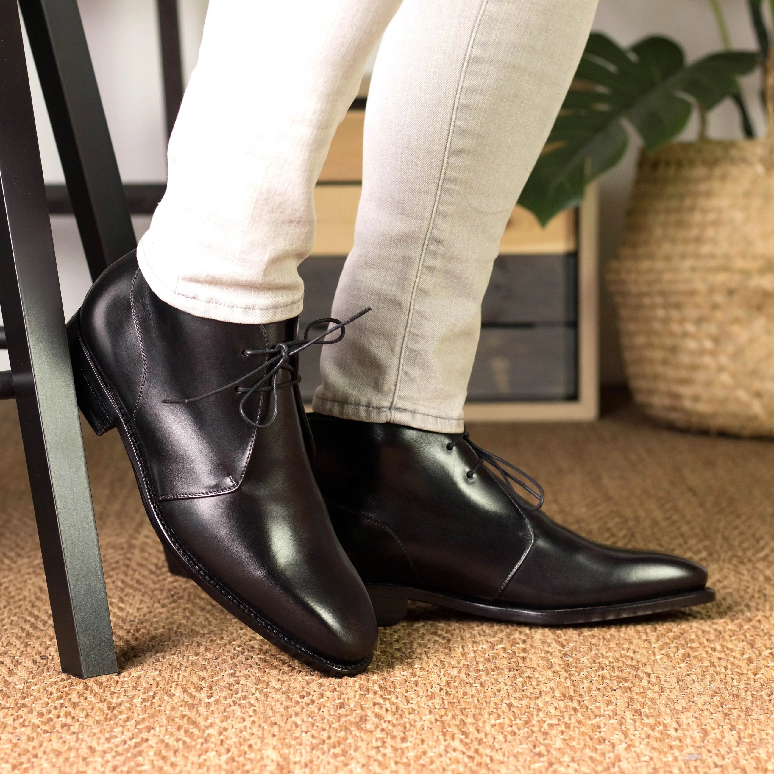 Black leather Winsor Chukka boots for stylish and versatile footwear in the fast lane