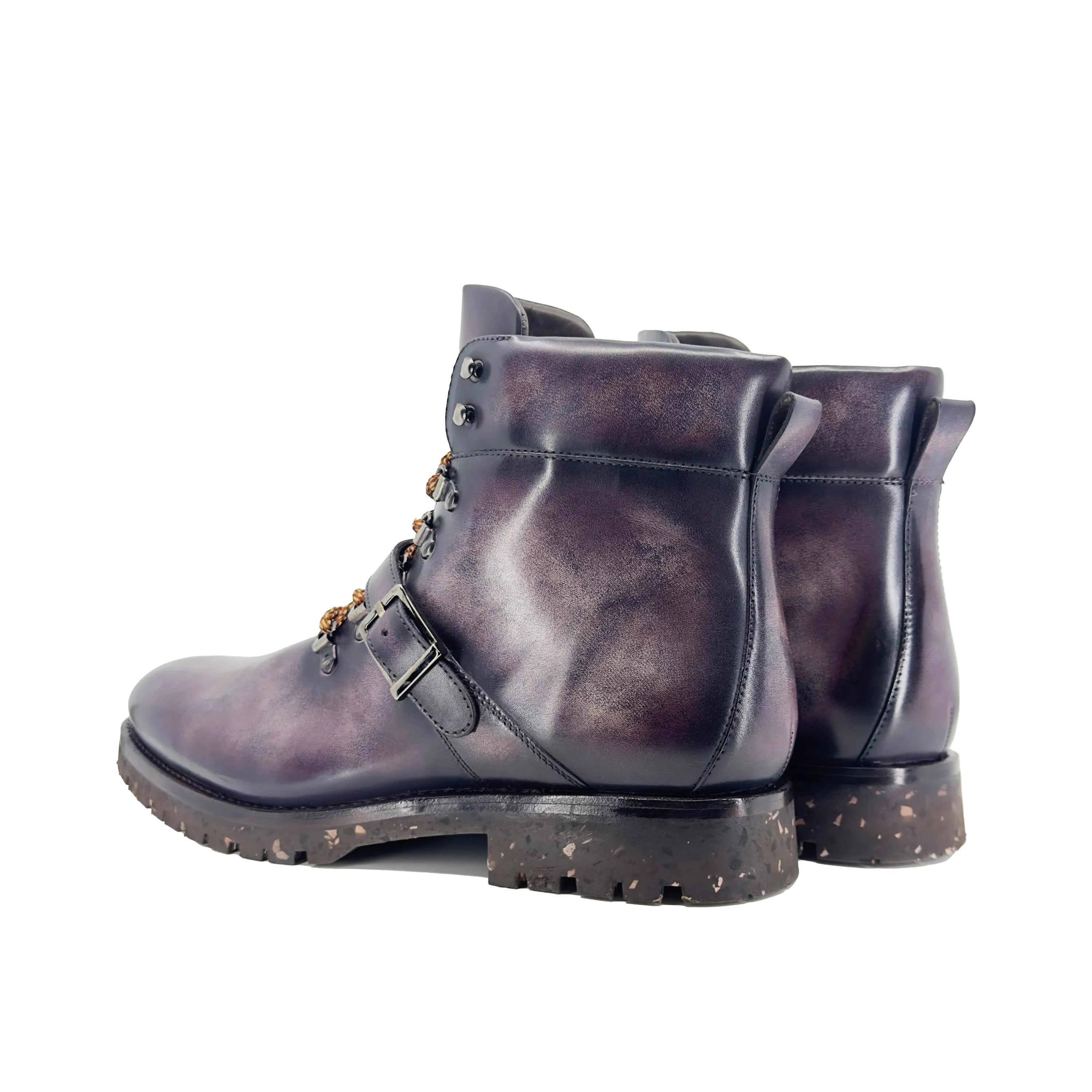 Purple leather ankle boots from the Winstein Patina Hiking collection