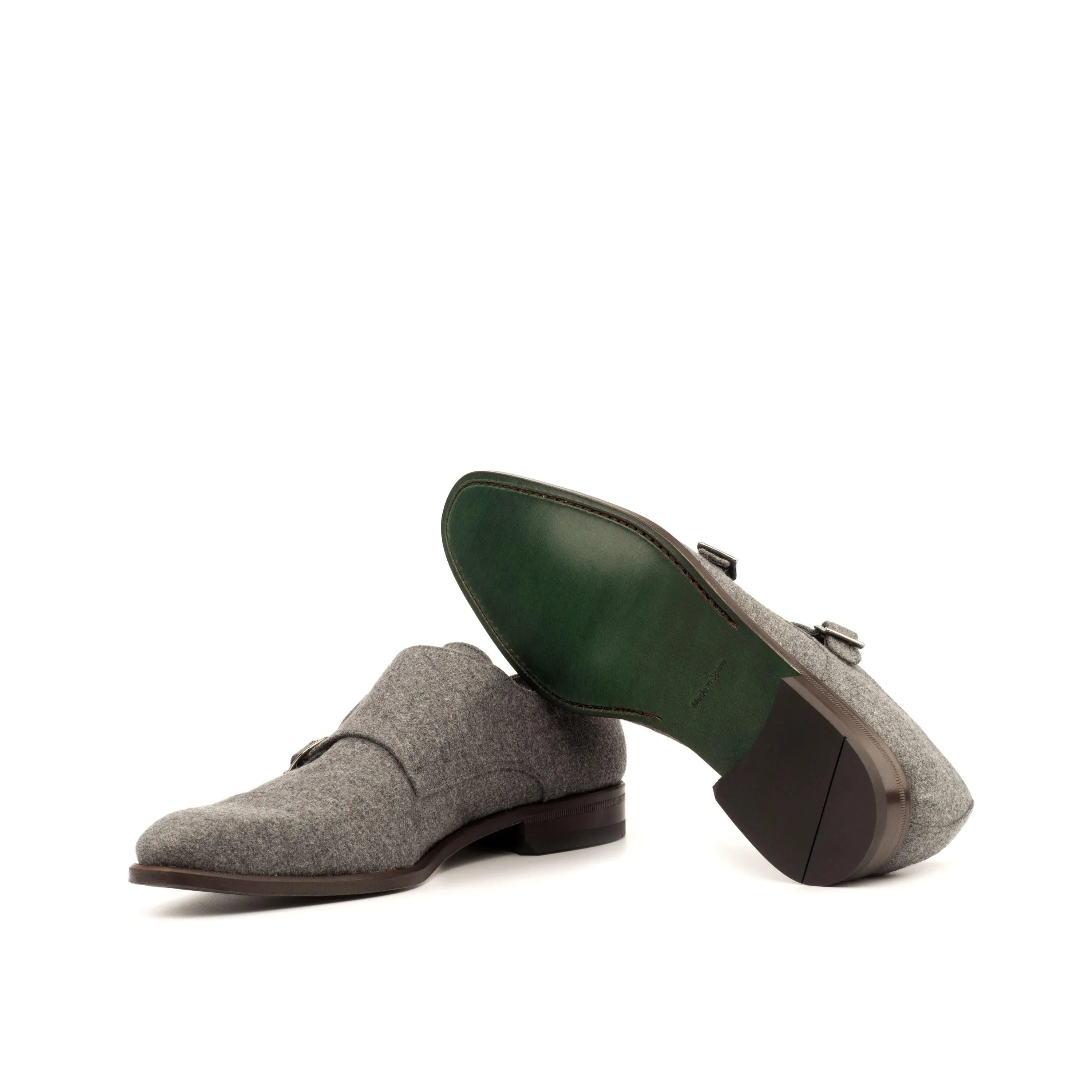 Gray double monk strap shoes from the Wiyot Double Monk II collection