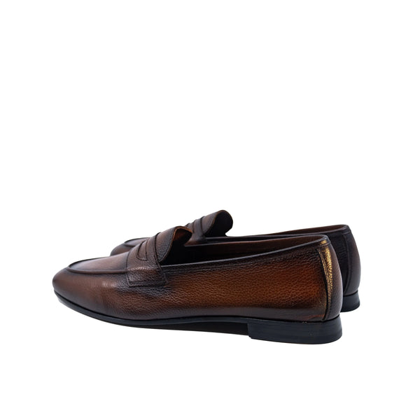 Brown Wolda Flex Slip loafer with leather sole and tassel detail