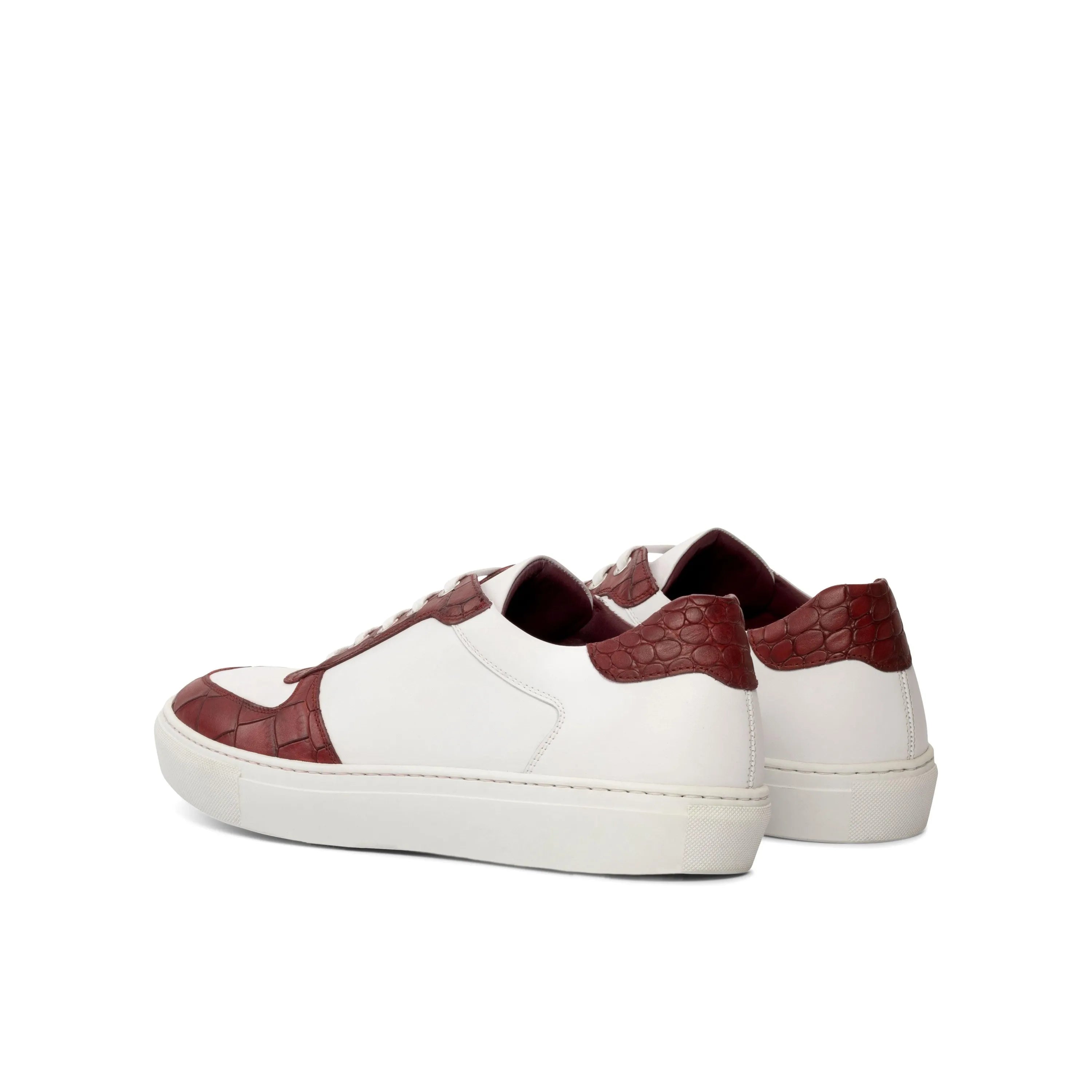Zino Low Top Sneaker in white and burgundy featuring a stylish chunky trainer sneaker design