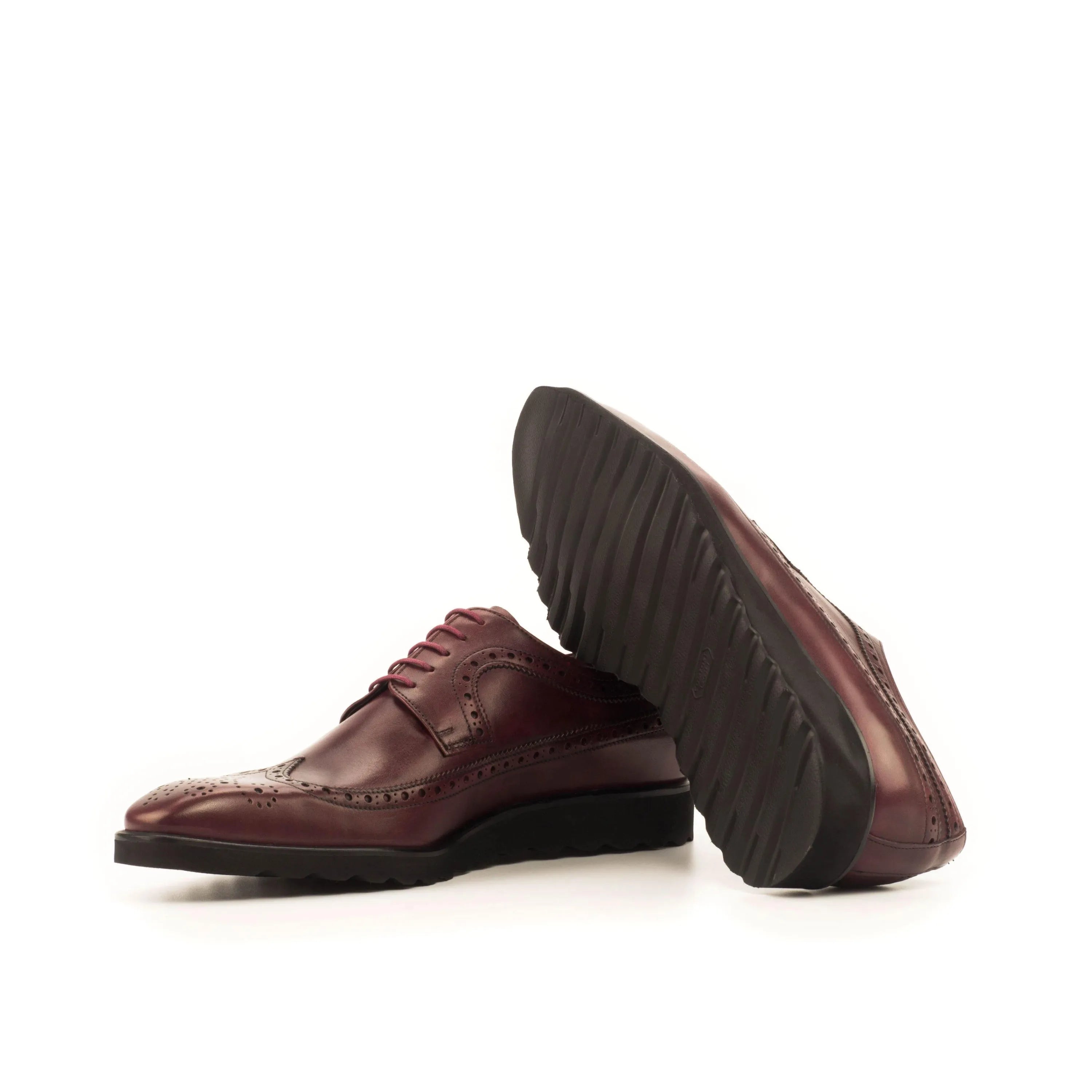 Burgundy leather wingtip dress shoes from Zonta Longwing Blucher II collection