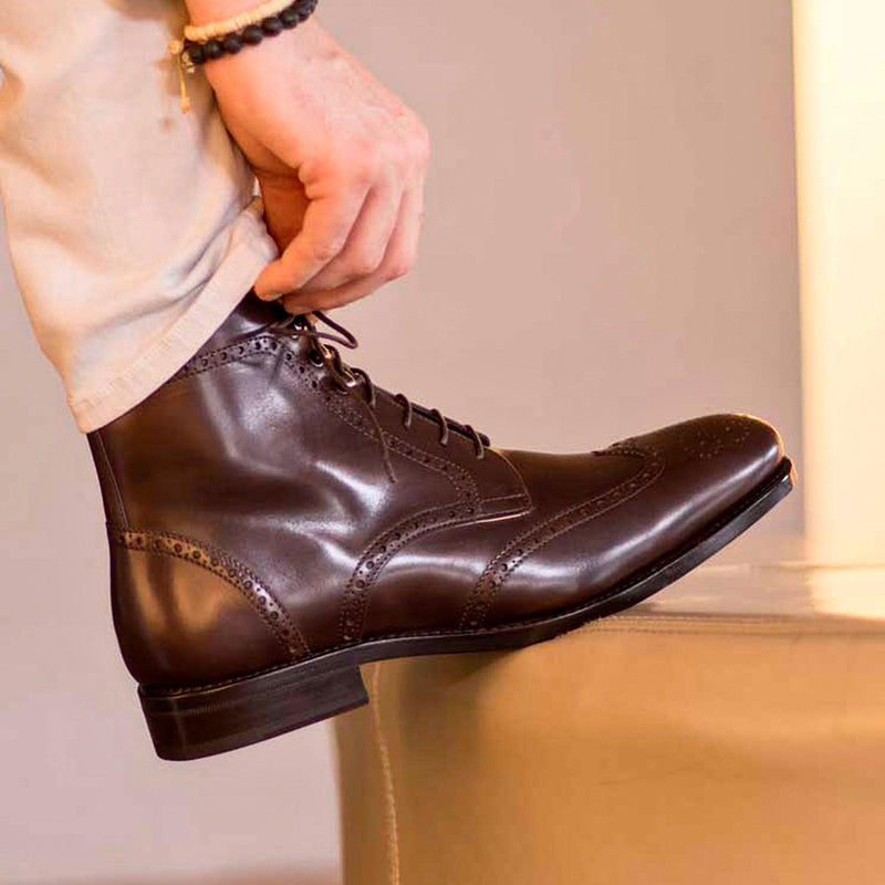Devin Military Brogue Boots - Premium Men Dress Boots from Que Shebley - Shop now at Que Shebley